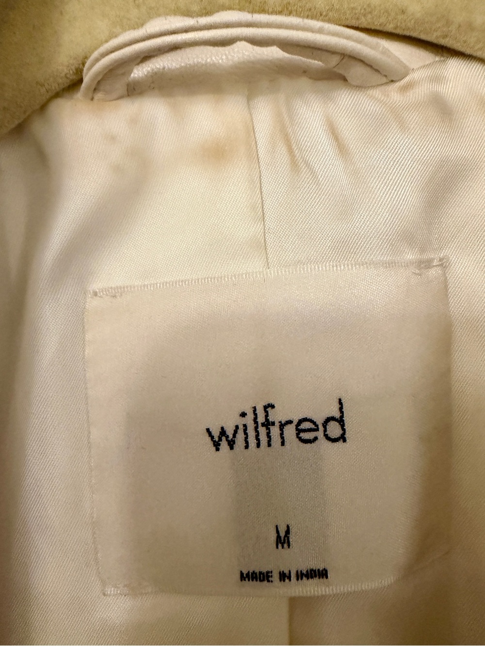 Wilfred Aritzia Ivory Faux Leather Oversized Longline Blazer M - Picture 5 of 7
